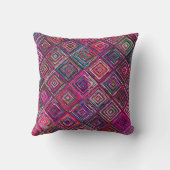 ピンクジオメトリックボヘミアンモロッコ装飾用クッション クッション (裏面)