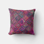 ピンクジオメトリックボヘミアンモロッコ装飾用クッション クッション (正面)