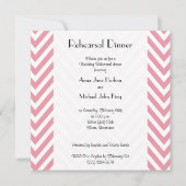 ピンクジグザグ、ピンクシェブロン、リハーサルディナー 招待状 (正面)