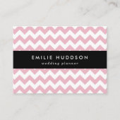 ピンクジグザグ、ピンクシェブロン、幾何学模様 名刺 (正面)