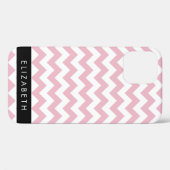 ピンクジグザグ、ピンクシェブロン、波パターン、お名前 Case-Mate iPhoneケース (裏面 (横))