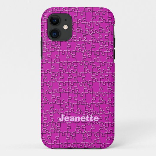 ピンクジグソーパズルデザイン、名前、  Case-Mate iPhoneケース (裏面)