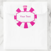 ピンクジャイアント棒つきキャンデーキャンディビュッフェラベル ラウンドシール (バッグ)