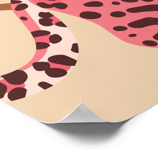 ピンクジャガー:かわいいヴィンテージシームレス ポスター (角)