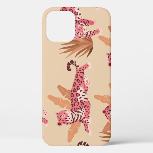 ピンクジャガー：かわいいヴィンテージシームレス Case-Mate iPhoneケース (裏面)