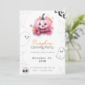 ピンクジャッキO'ランタンパンプキンカービングパーティー 招待状 (スタンド正面)