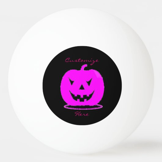 ピンクジャックオランタンハロウィーンサンダーコーブ 卓球ボール (正面)