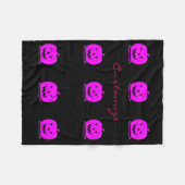 ピンクジャックランタンハロウィーンThunder_Cove フリースブランケット (正面(横))