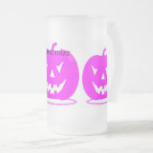 ピンクジャックランタンハロウィーンThunder_Cove フロストグラスビールジョッキ (正面右)