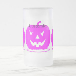 ピンクジャックランタンハロウィーンThunder_Cove フロストグラスビールジョッキ