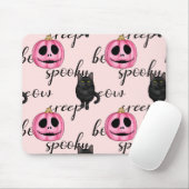 ピンクジャック・オランタンと黒猫 マウスパッド (マウス)