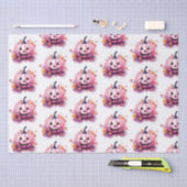 ピンクジャック – O'ランタンオレンジ葉色白ハロウィーン 薄葉紙 (クラフト)