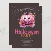 ピンクジャックO'ランタン葉ズスターズハローウィンパーティ 招待状 (正面/裏面)