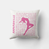 ピンクジャパーソナライズされたズダンスタイポグラフィ クッション (裏面)