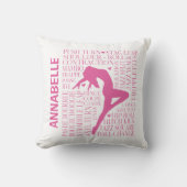 ピンクジャパーソナライズされたズダンスタイポグラフィ クッション (正面)