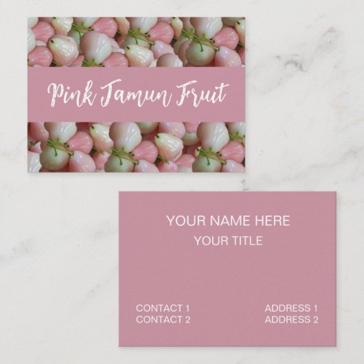 ピンクジャムンフルーツパターン 名刺 (正面/裏面)