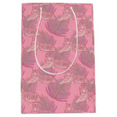 ピンクジャングルタイガーパターン ミディアムペーパーバッグ (正面)