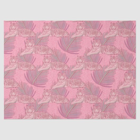 ピンクジャングルタイガーパターン 薄葉紙 (正面)