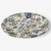 ピンクジャングルホワイトタイガース紙プレート ペーパープレート (アングル)