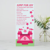 ピンクジャンプフォージョイバウンスハウス誕生日招待状 招待状 (スタンド正面)