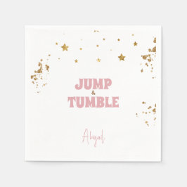 ピンクジャンプ&タンブル体操バースデーパーティー スタンダードカクテルナプキン