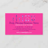 ピンクジュエリーネオンスタイリッシュ体ピアシング ロイヤリティカード (裏面)