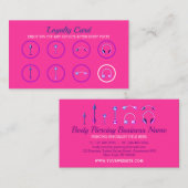 ピンクジュエリーネオンスタイリッシュ体ピアシング ロイヤリティカード (正面/裏面)