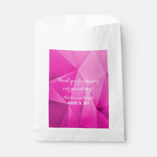 ピンクジュエルトーン結婚式の引き出物バッグ フェイバーバッグ (正面)