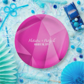 ピンクジュエルト結婚ーンの紙プレート ペーパープレート (パーティー)