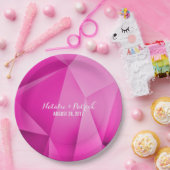 ピンクジュエルト結婚ーンの紙プレート ペーパープレート (パーティー)