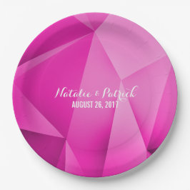 ピンクジュエルト結婚ーンの紙プレート ペーパープレート