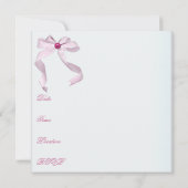 ピンクジュエルボウかわいらしホワイトSweet sixteenパーティー 招待状 (裏面)