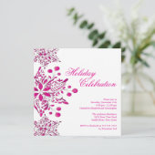 ピンクジュファンシーエルスノーフレークズホリデーパーティ 招待状 (スタンド正面)