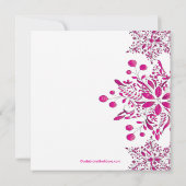 ピンクジュファンシーエルスノーフレークズホリデーパーティ 招待状 (裏面)