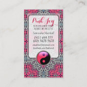 ピンクジョイアステカインヤンニューエイジヨガビジネスカード 名刺 (裏面)