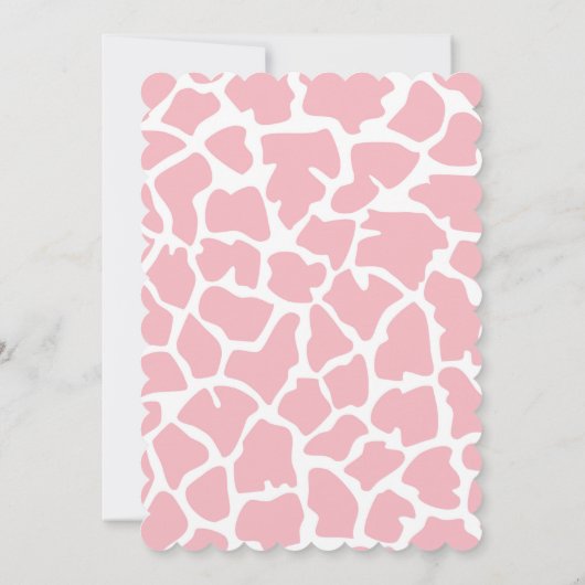 ピンクジラフェジャングルテーマベビー 案内状 (裏面)