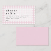 ピンクジンガムおむつラッフルピクニックベビーシャワー エンクロージャーカード (正面/裏面)