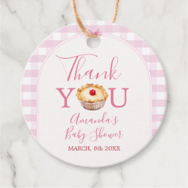 ピンクジンガムかわいこちゃんパイサンキューメッセージカード フェイバータグ