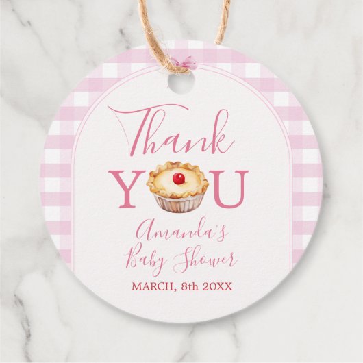 ピンクジンガムかわいこちゃんパイサンキューメッセージカード フェイバータグ (裏面)