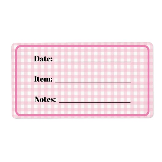 ピンクジンガムの缶詰と食品保管ラベル ラベル (正面)