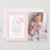 ピンクジンガムゴルフガール1stバースデーフォト サンキューカード (正面)