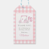 ピンクジンガムゴルフガール1st誕生日 ギフトタグ (裏面)