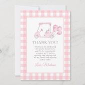 ピンクジンガムゴルフガール1st誕生日 サンキューカード (正面)