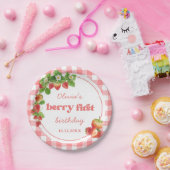 ピンクジンガムストロベリー誕生日 ペーパープレート (パーティー)