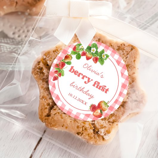 ピンクジンガムストロベリー誕生日 ラウンドシール