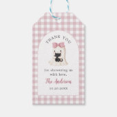 ピンクジンガムハロウィーン幽霊ガールベビーシャワー ギフトタグ (正面)