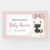 ピンクジンガムハロウィーン幽霊ガールベビーシャワー 横断幕 (横)