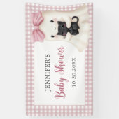 ピンクジンガムハロウィーン幽霊ガールベビーシャワー 横断幕 (縦)