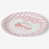 ピンクジンガムピーチファースト誕生日 ペーパープレート (アングル)