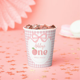 ピンクジンガムピーチファースト誕生日 紙コップ